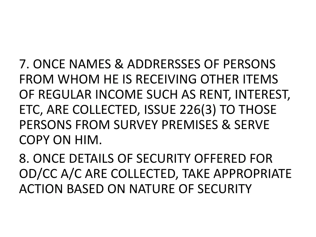 7 once names addrersses of persons from whom