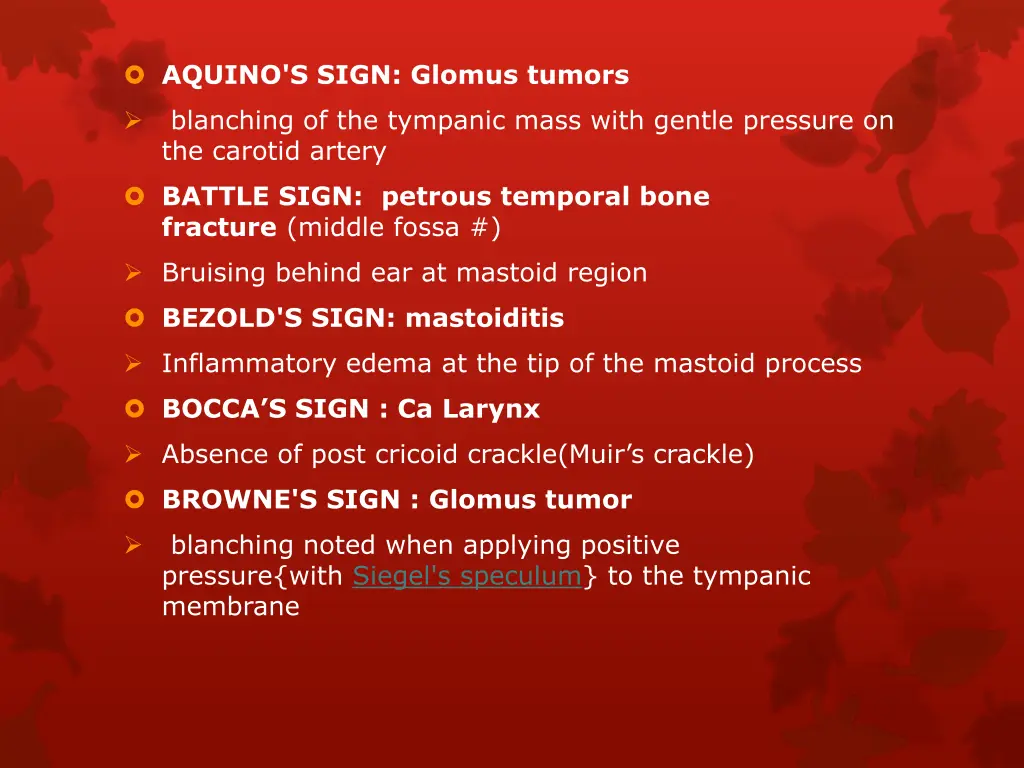 aquino s sign glomus tumors