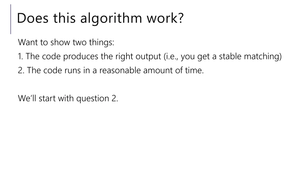 does this algorithm work 1