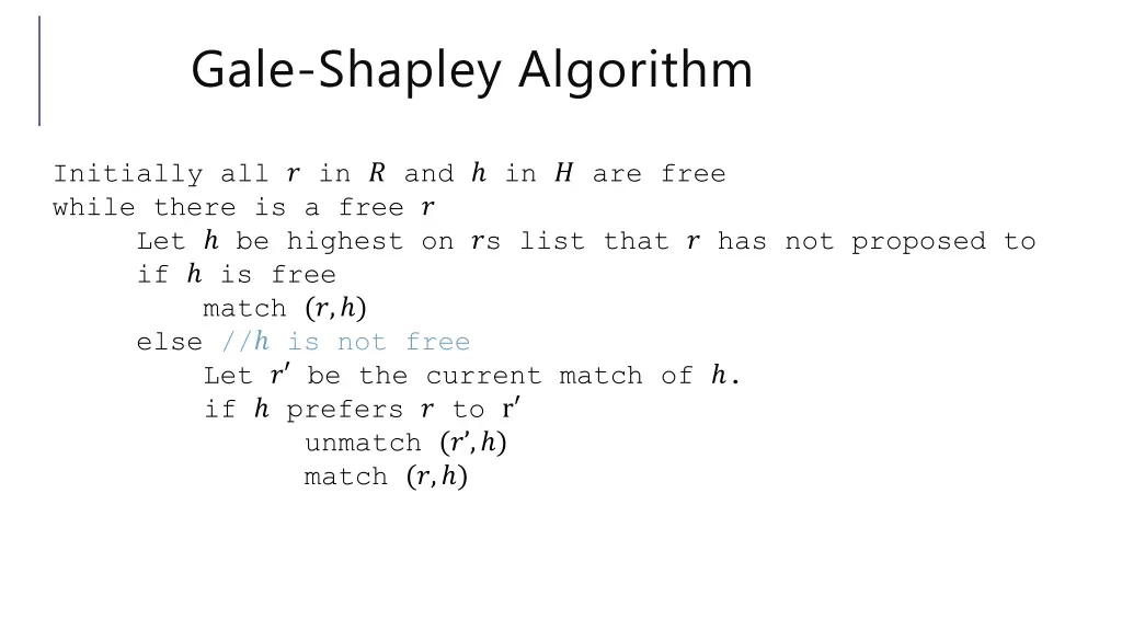 gale shapley algorithm