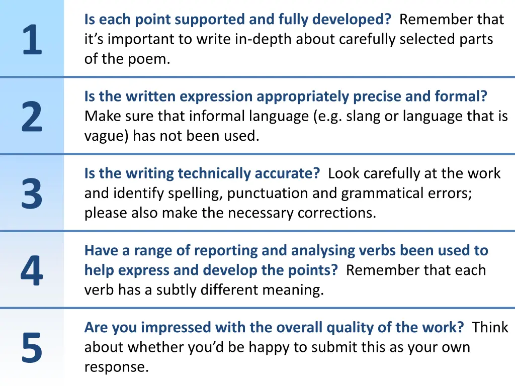 is each point supported and fully developed