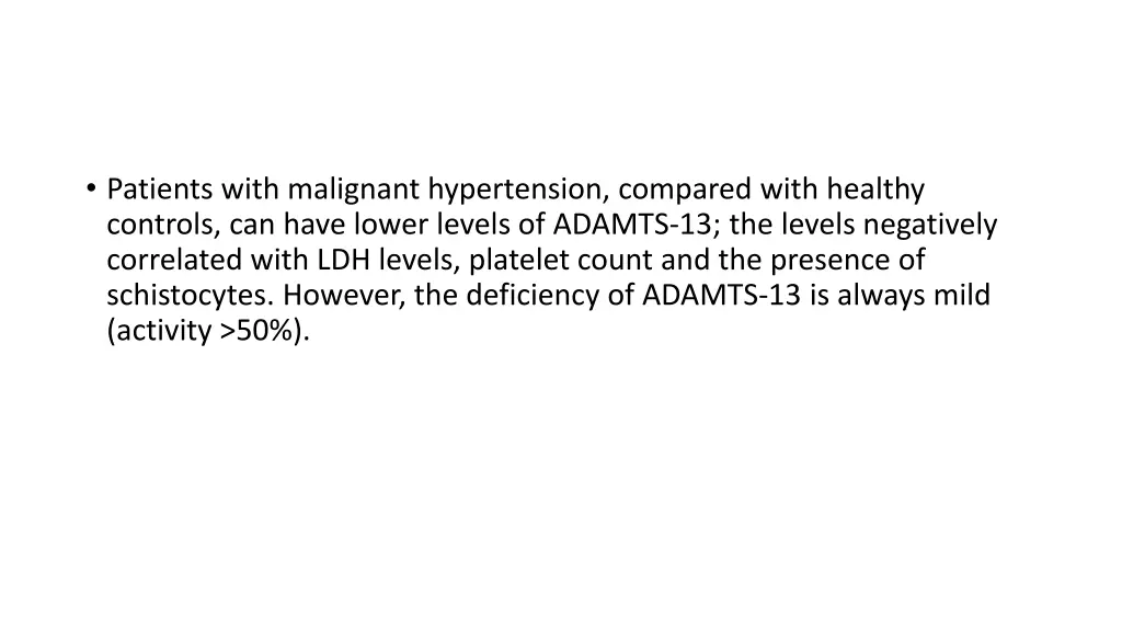 patients with malignant hypertension compared