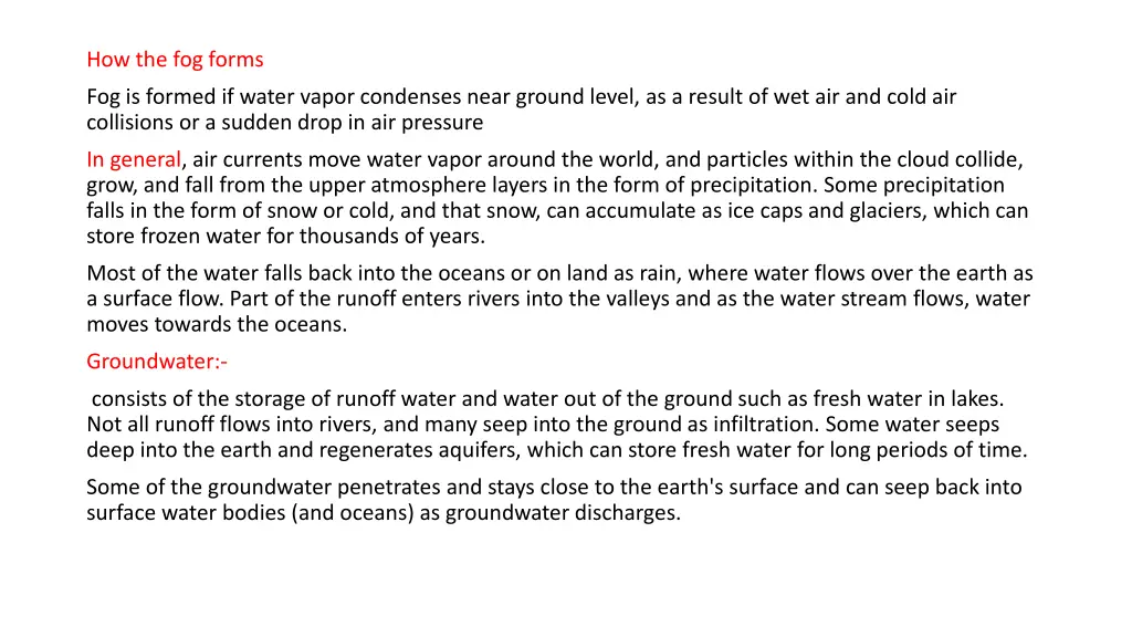 how the fog forms
