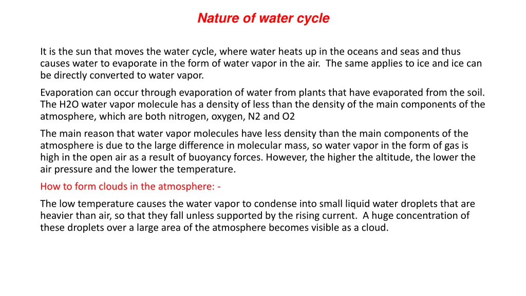 nature of water cycle 1