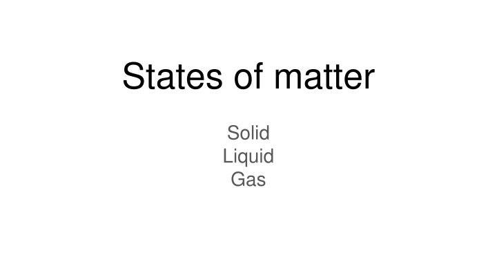 states of matter