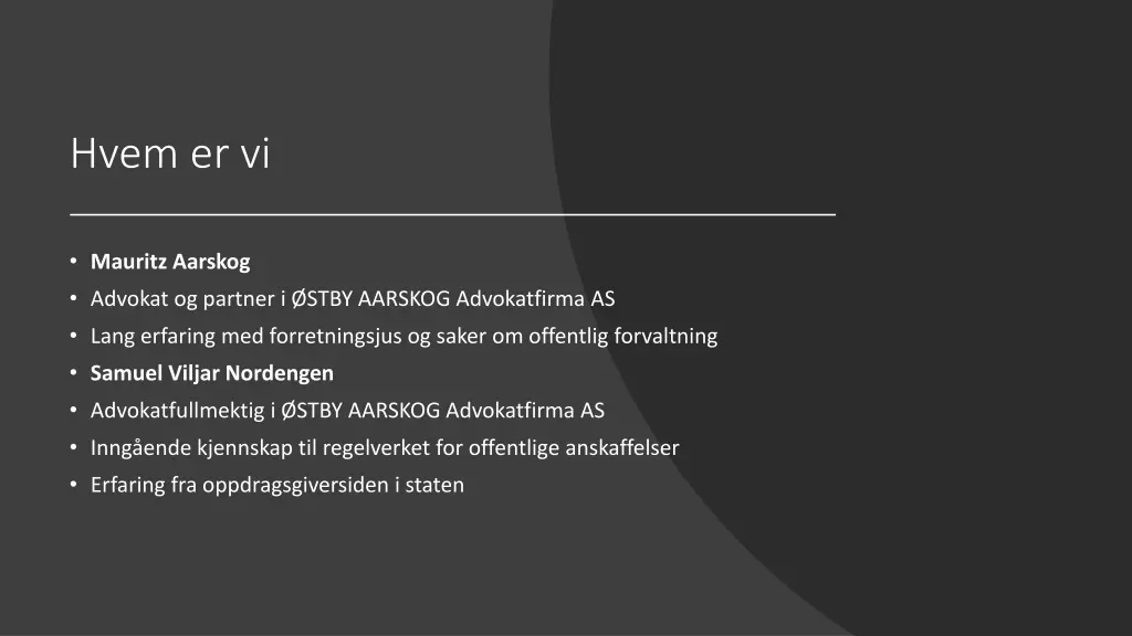 hvem er vi