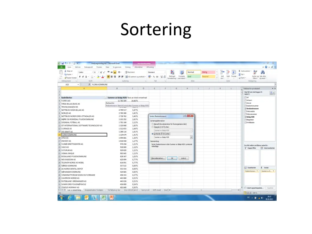 sortering