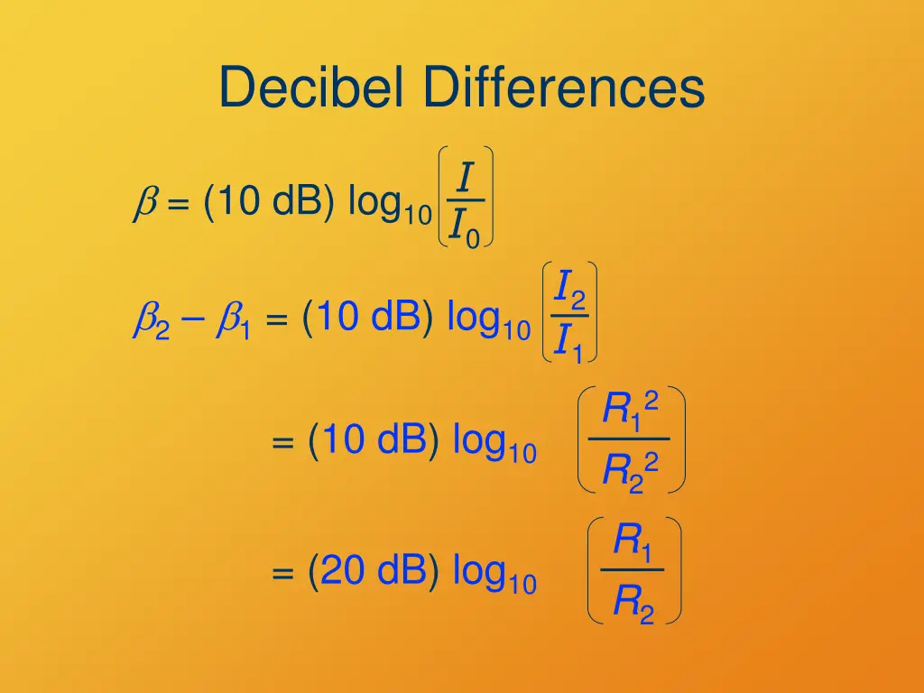 decibel differences