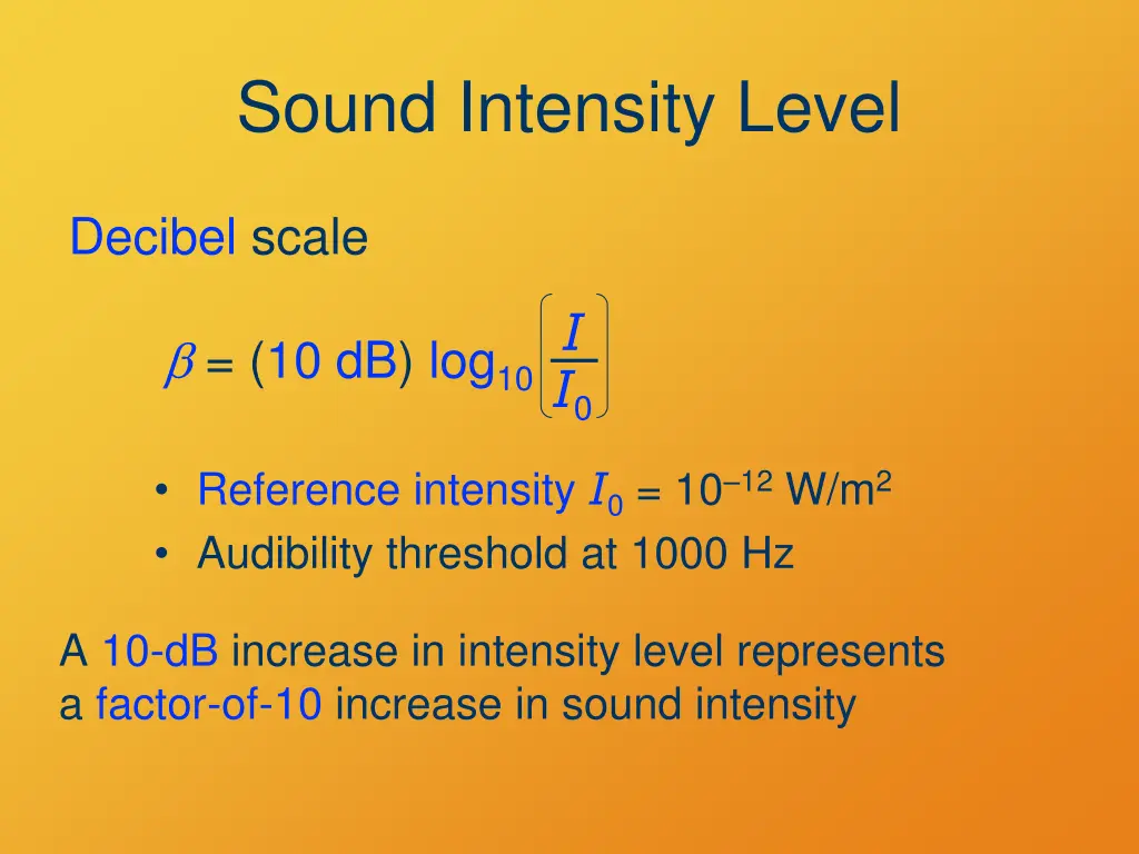 sound intensity level