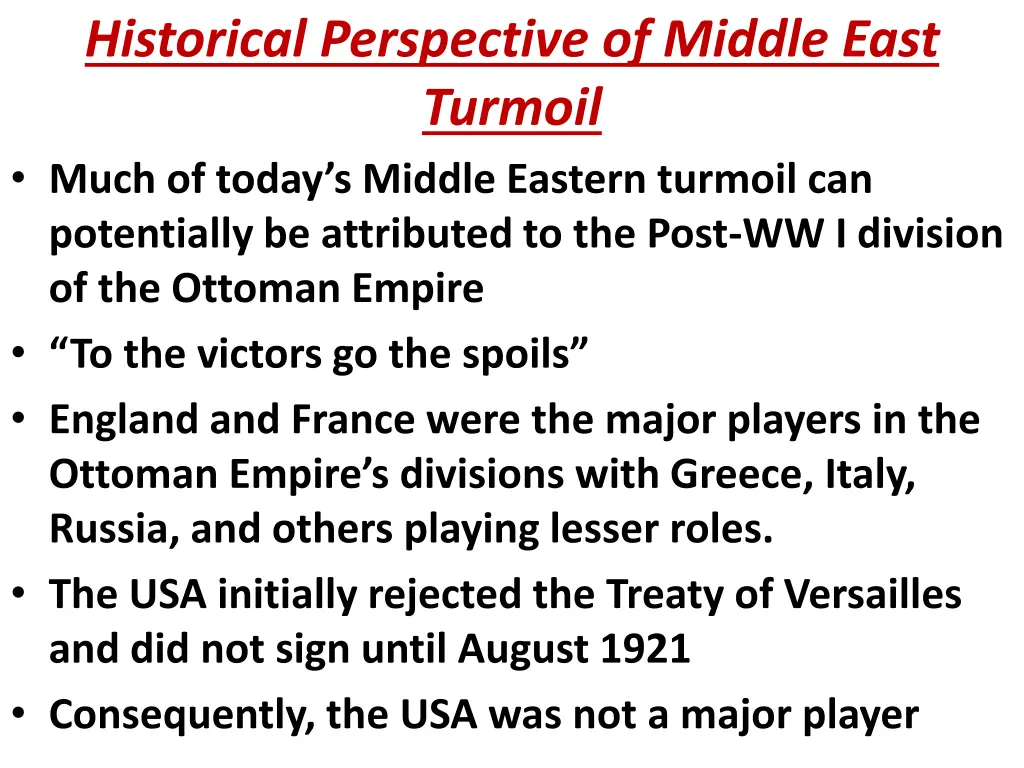 historical perspective of middle east turmoil