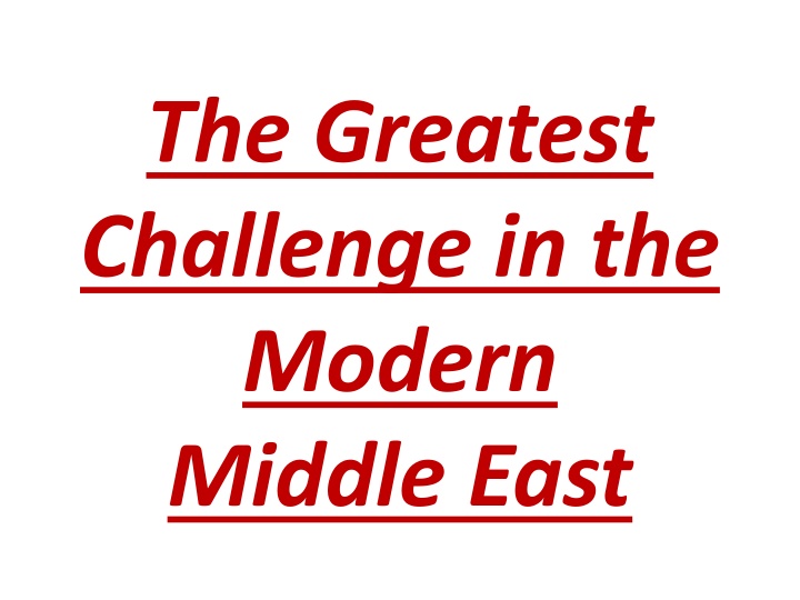 the greatest challenge in the modern middle east