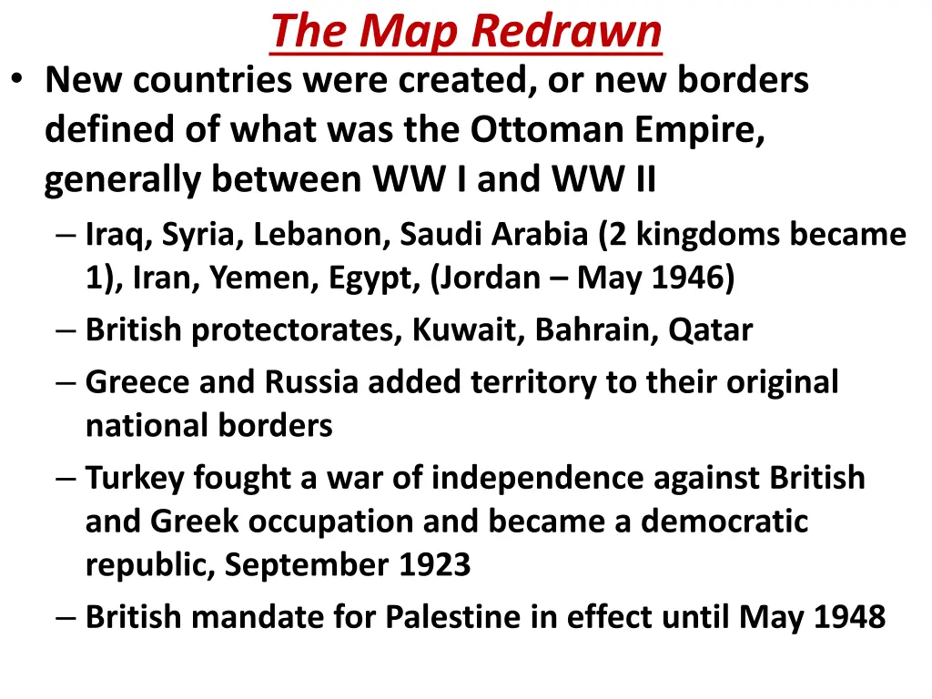 the map redrawn
