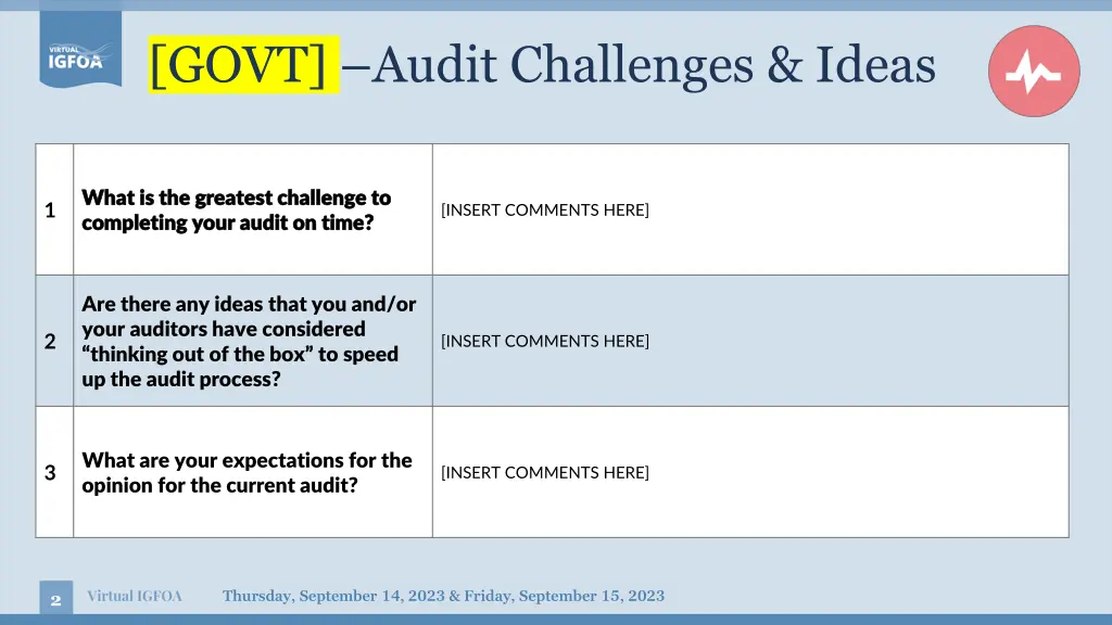 govt audit challenges ideas