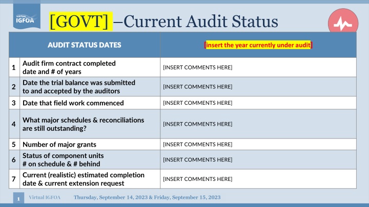 govt current audit status