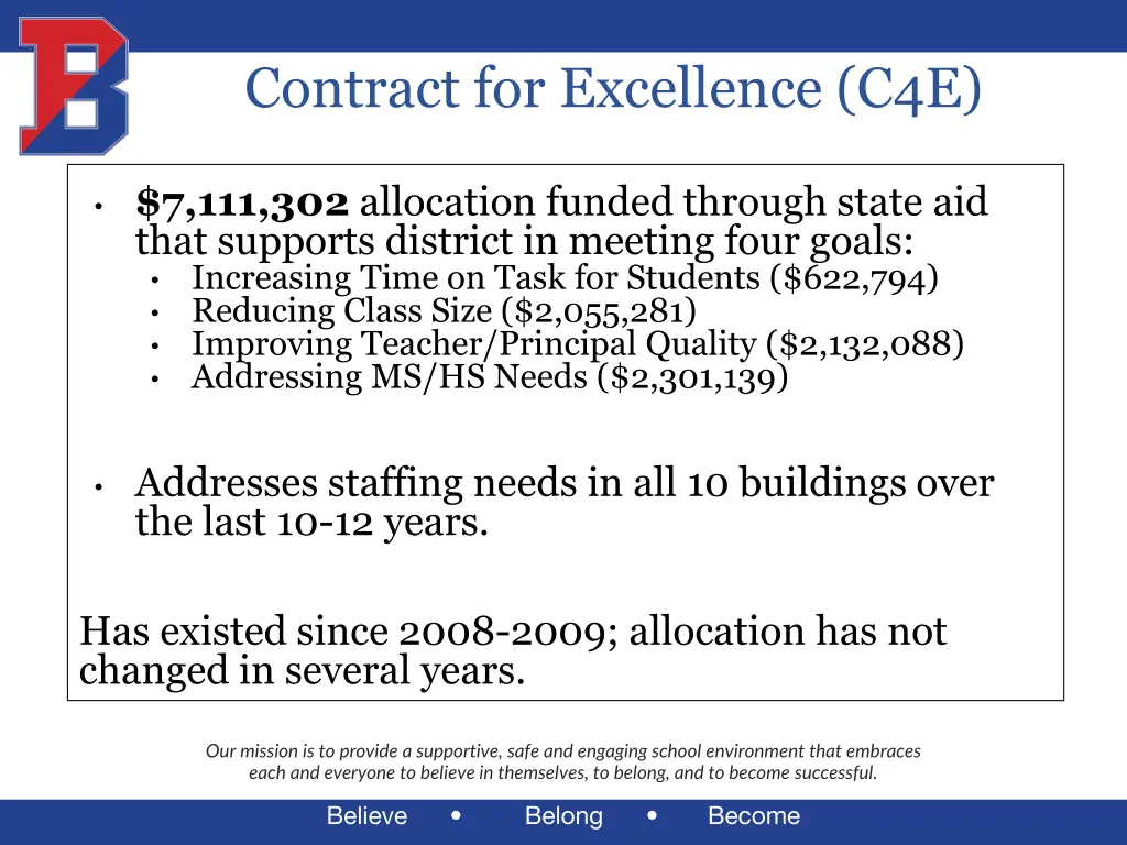 contract for excellence c4e