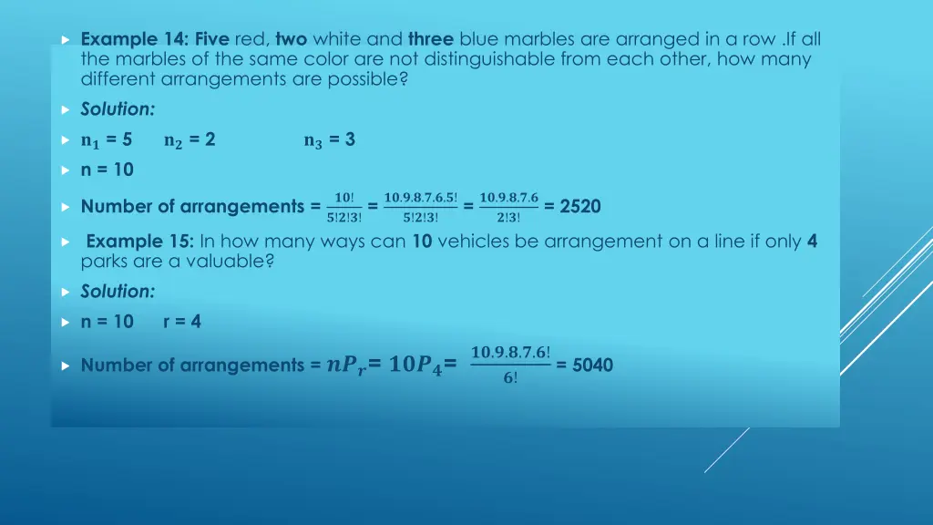 example 14 five red two white and three blue