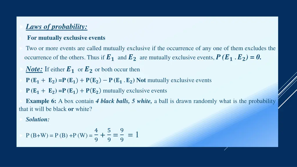 laws of probability