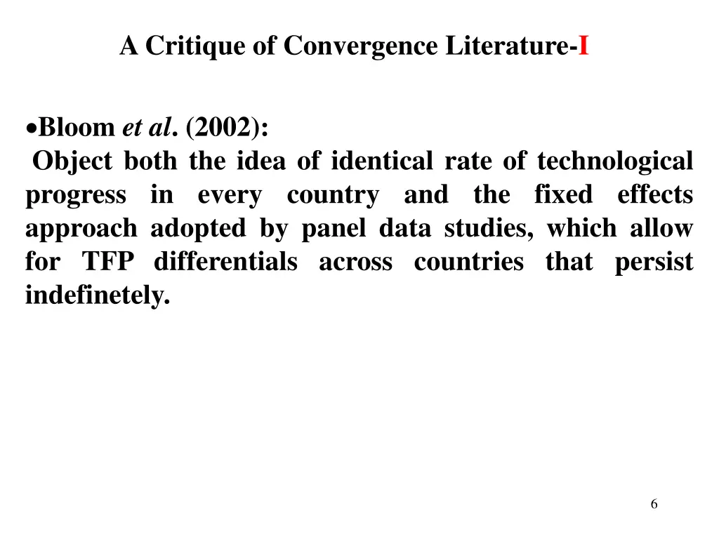 a critique of convergence literature i 1