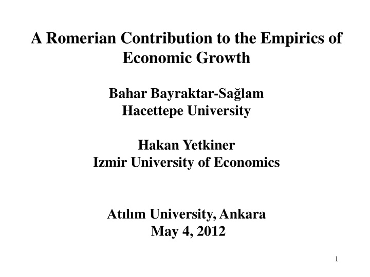 a romerian contribution to the empirics