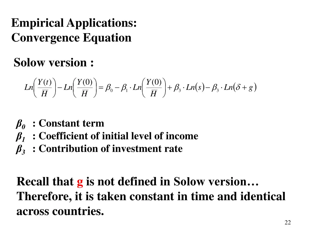 empirical applications convergence equation 1