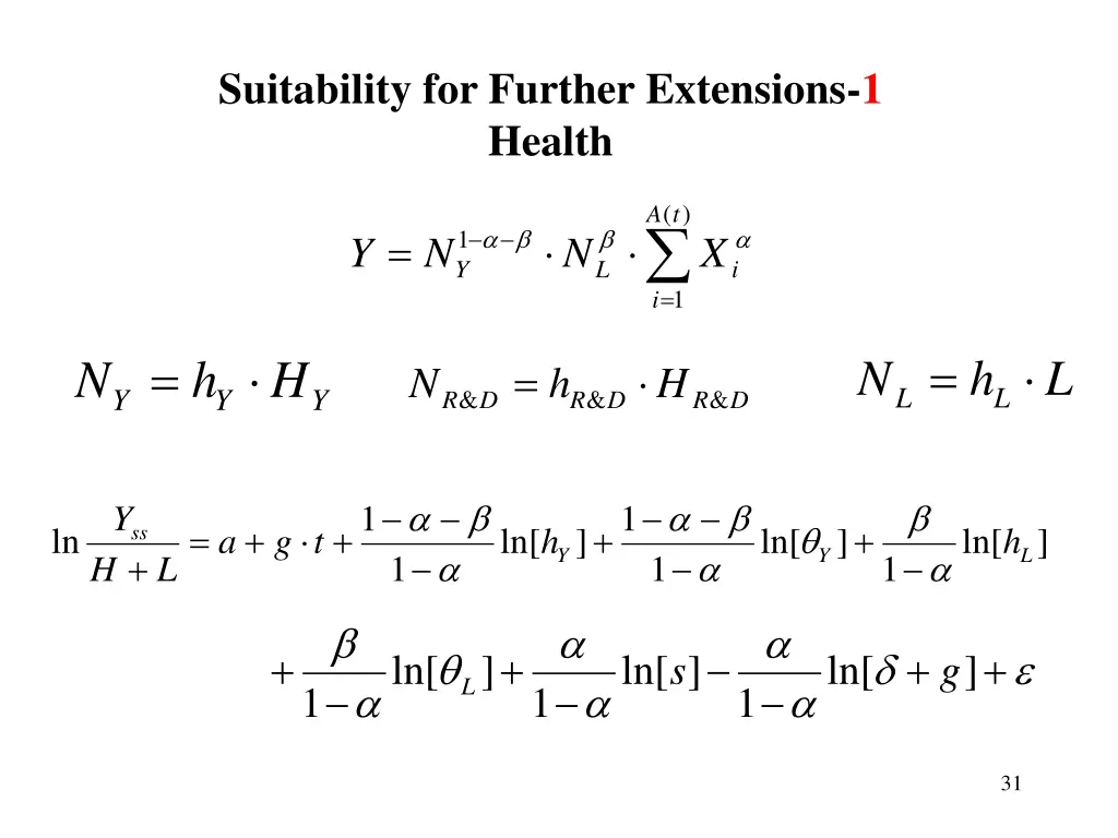 suitability for further extensions 1 health