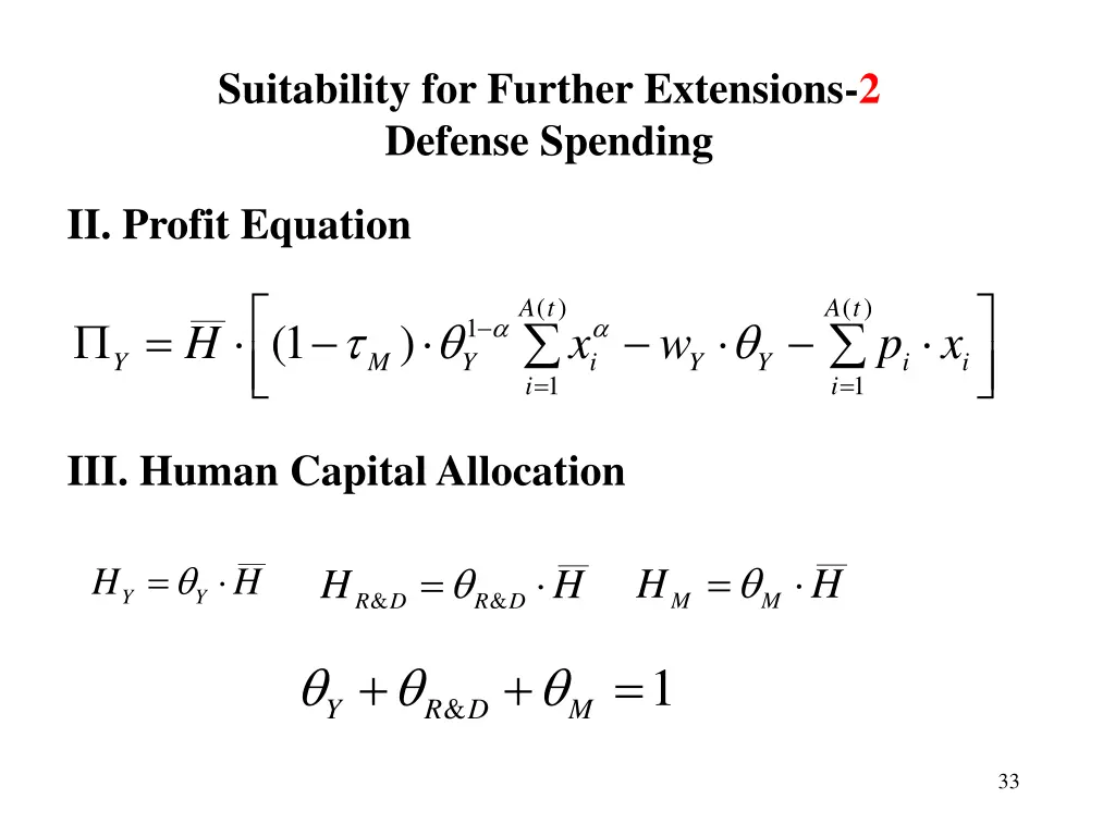 suitability for further extensions 2 defense 1