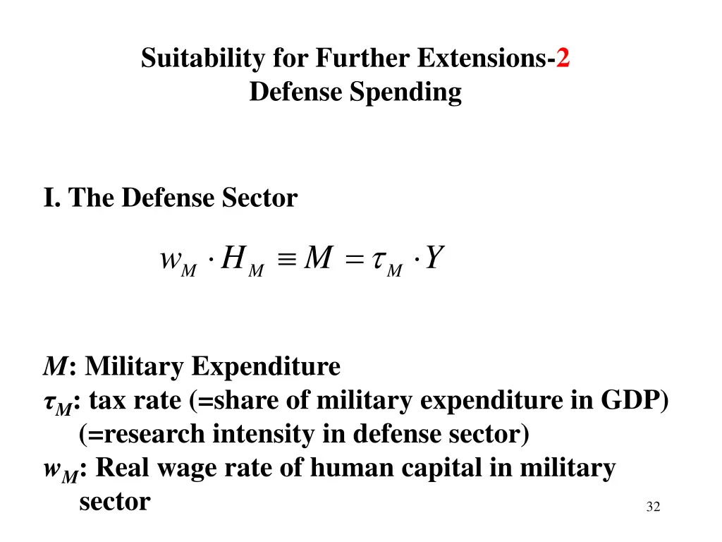 suitability for further extensions 2 defense