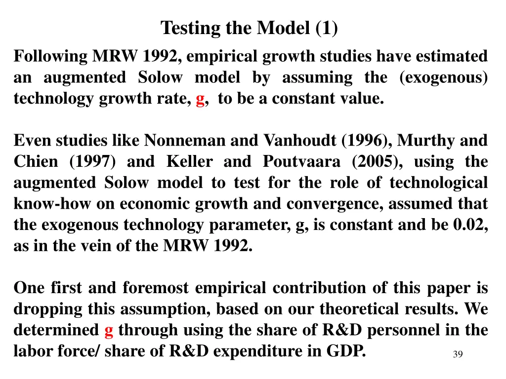 testing the model 1