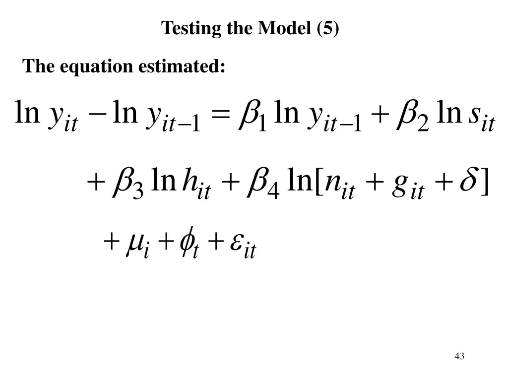 testing the model 5