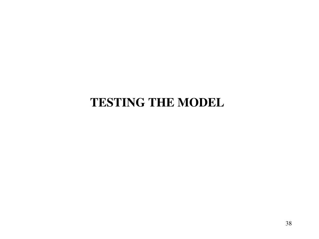 testing the model