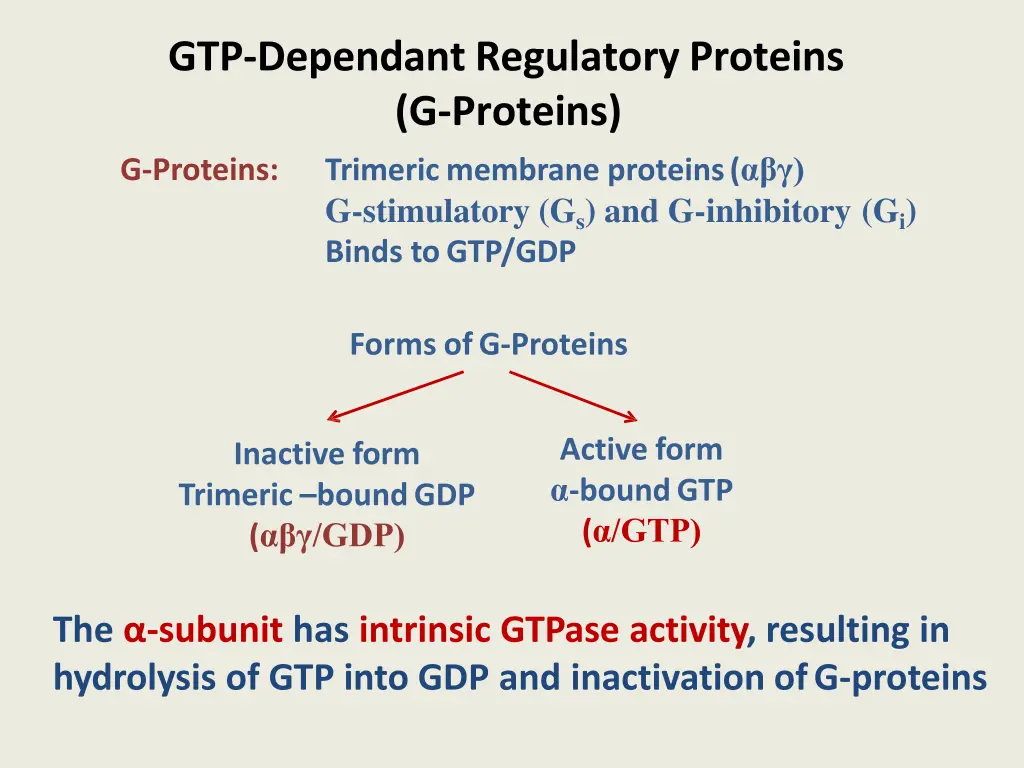 gtp dependant regulatory proteins g proteins