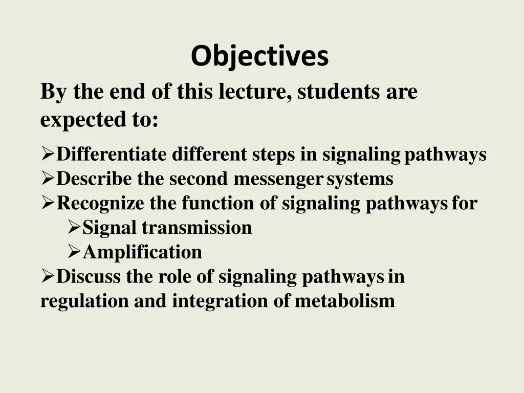 objectives