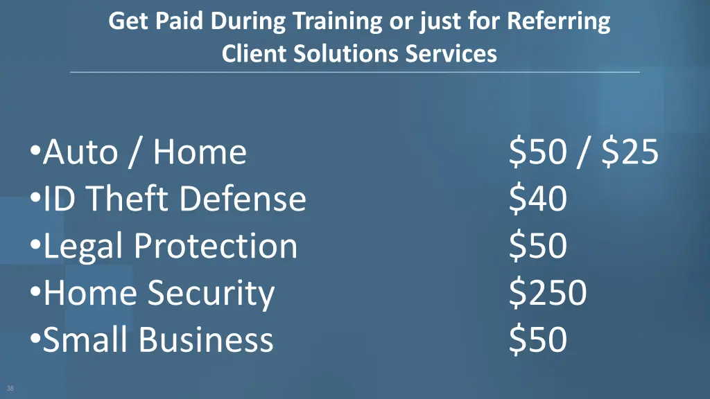 get paid during training or just for referring