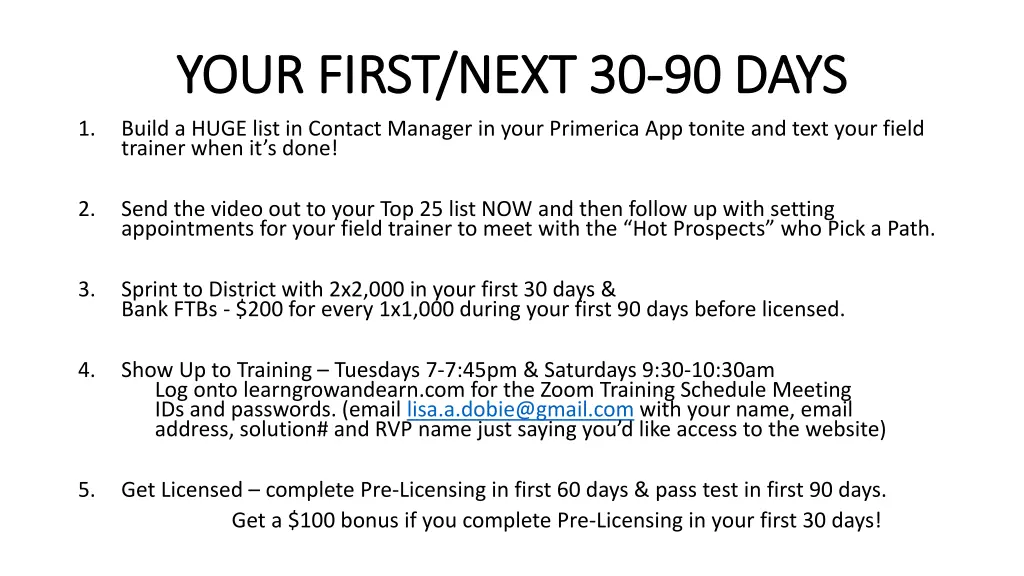 your first next 30 your first next 30 90 days