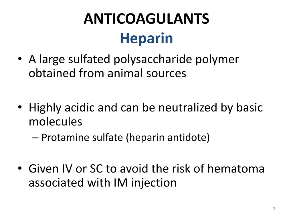 anticoagulants heparin
