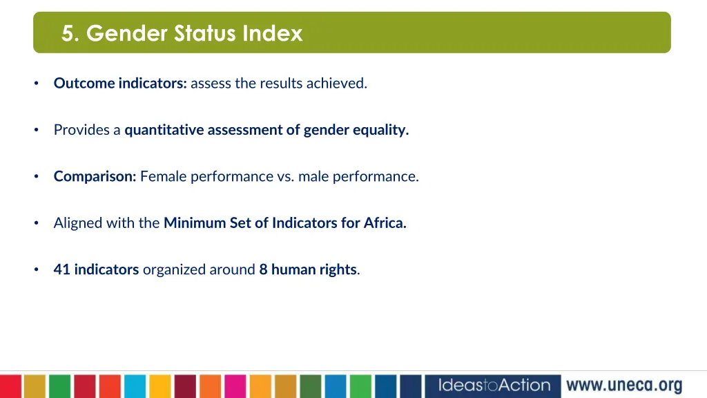 5 gender status index
