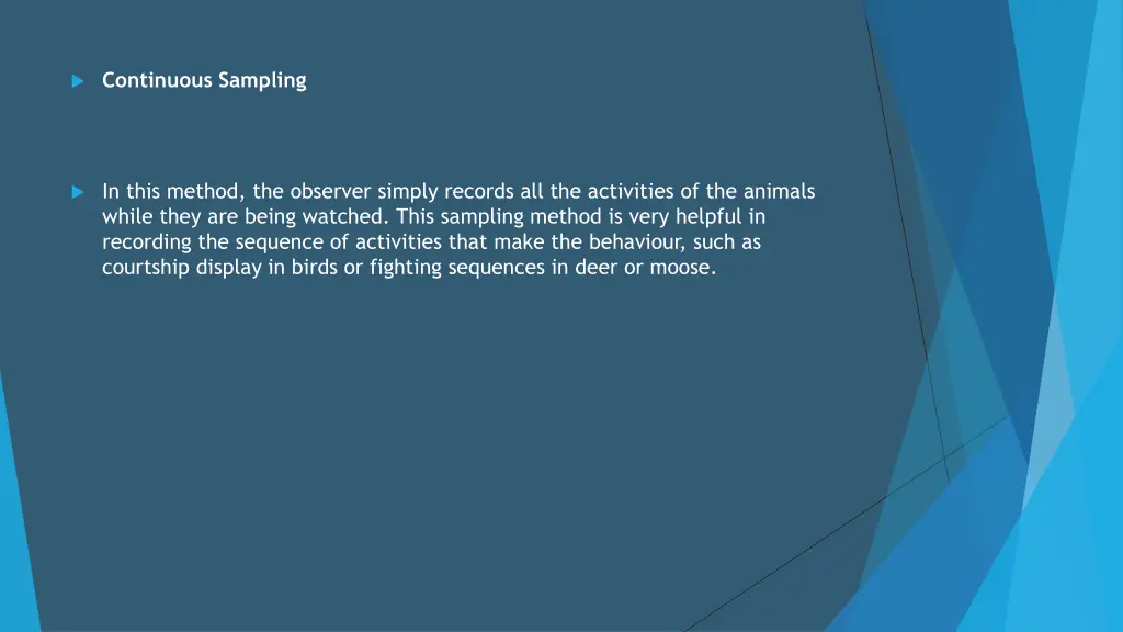 continuous sampling