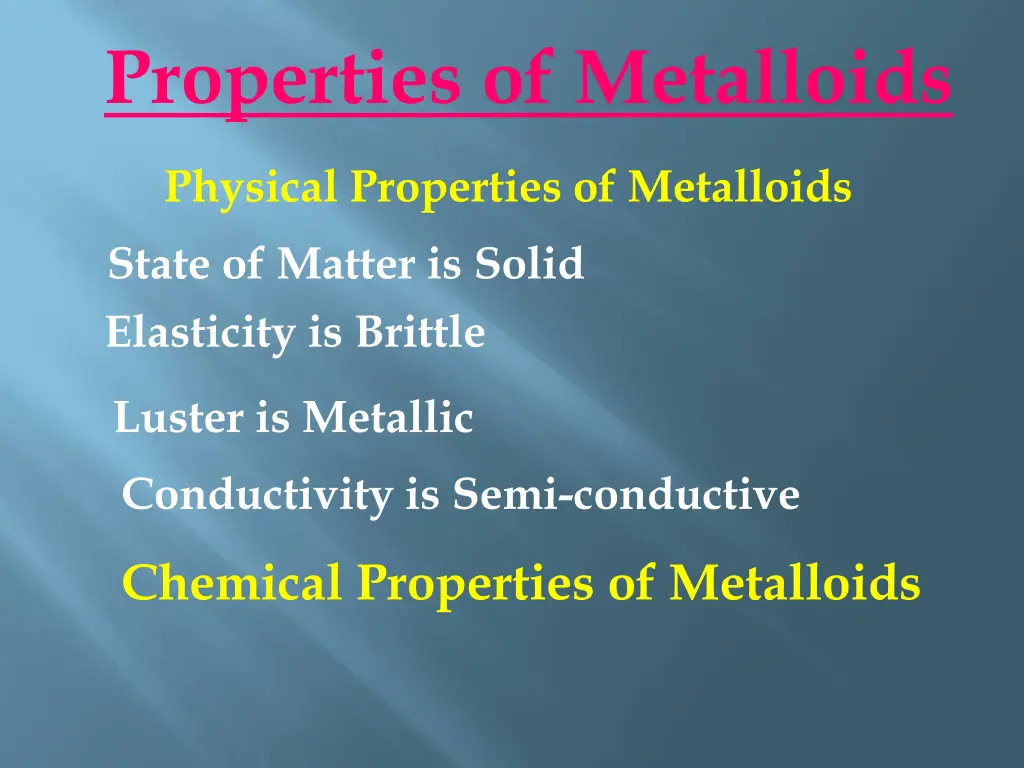 properties of metalloids
