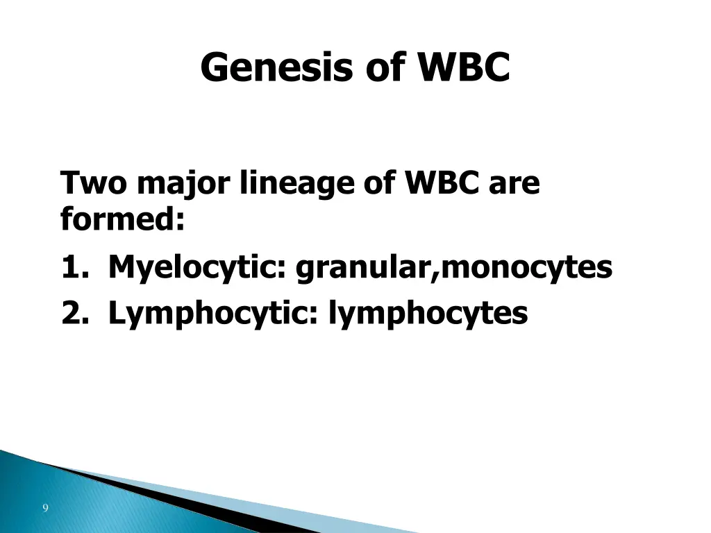 genesis of wbc