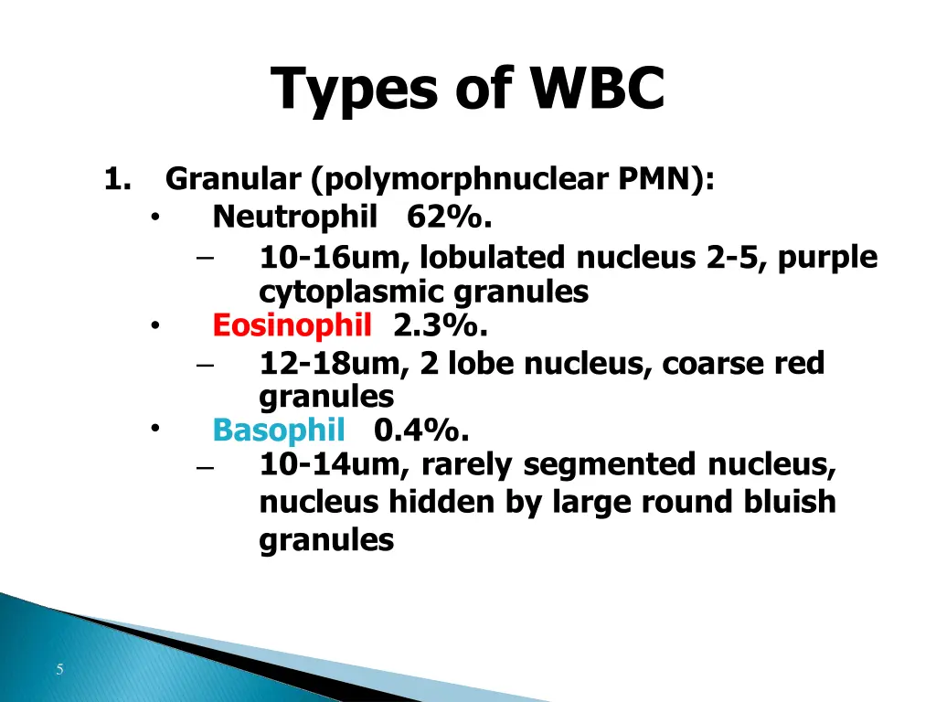 types of wbc