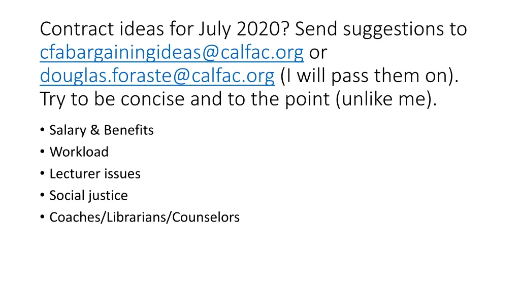 contract ideas for july 2020 send suggestions