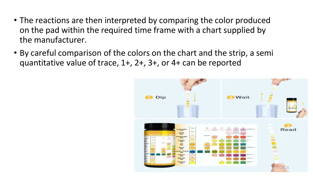 the reactions are then interpreted by comparing