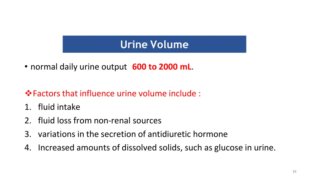 urine volume