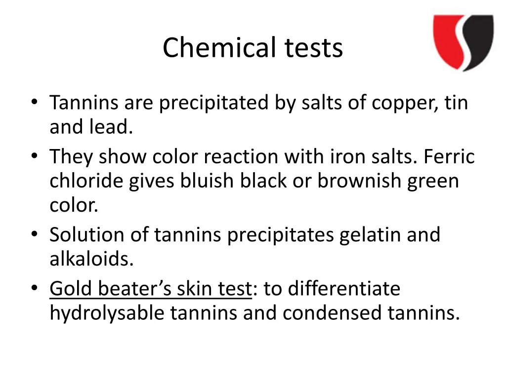 chemical tests