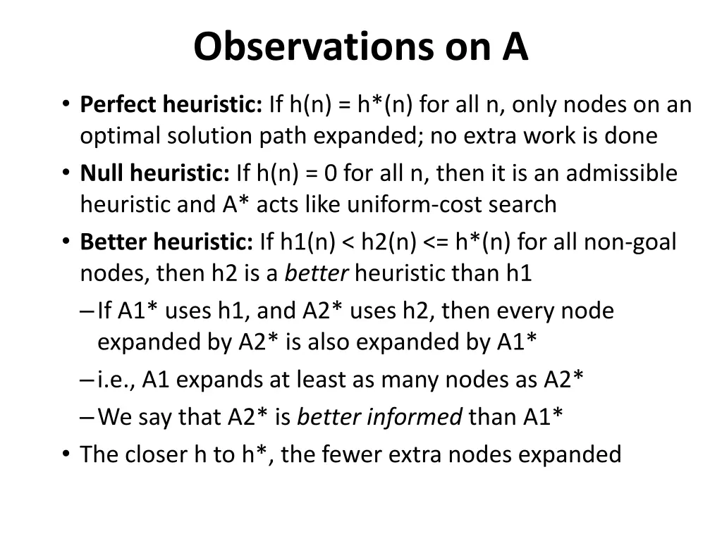 observations on a