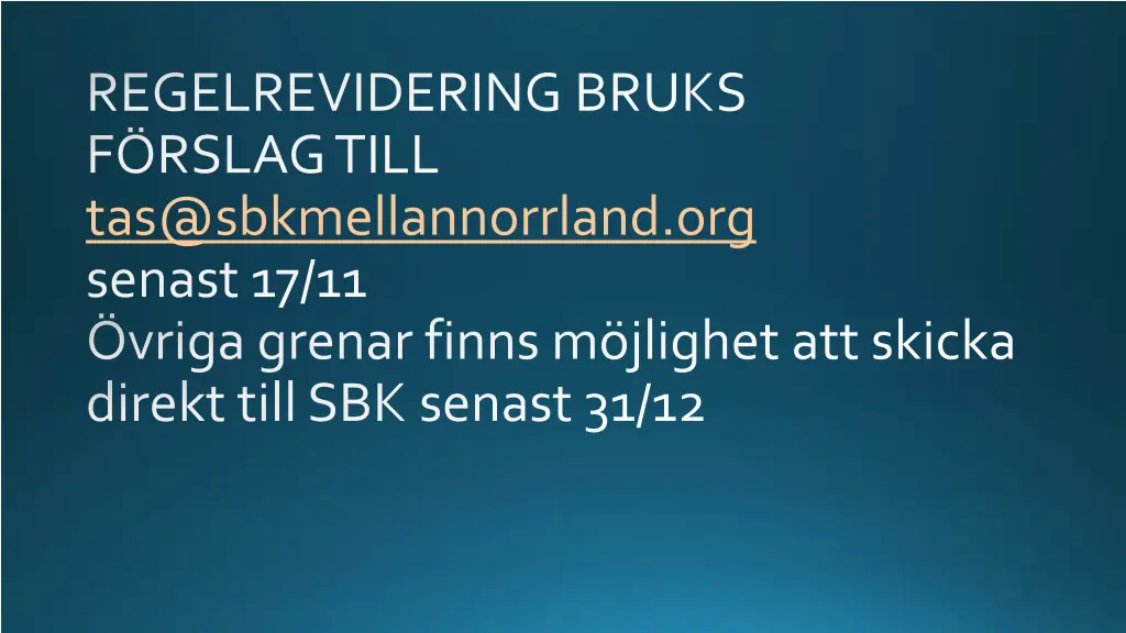 regelrevidering bruks f rslag till