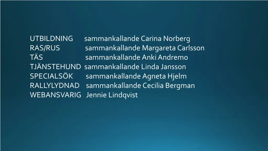 utbildning sammankallande carina norberg