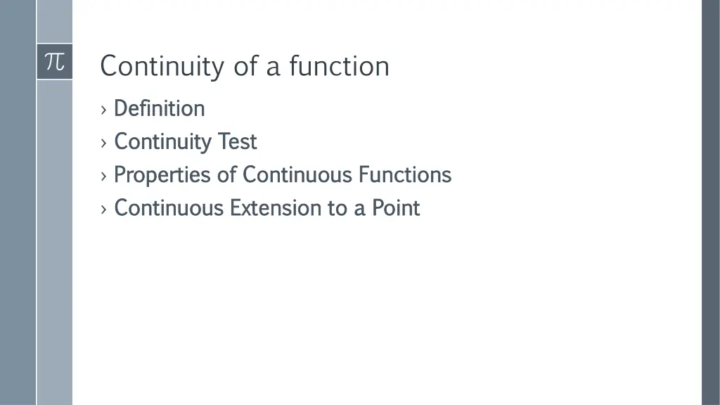 continuity of a function