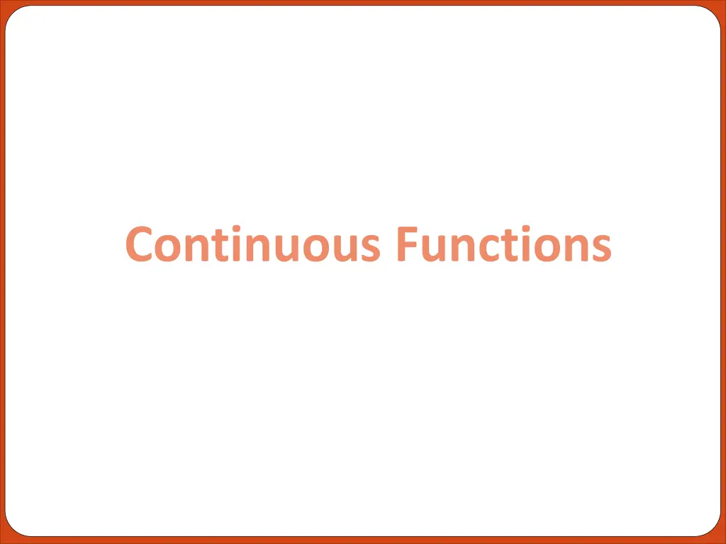 continuous functions
