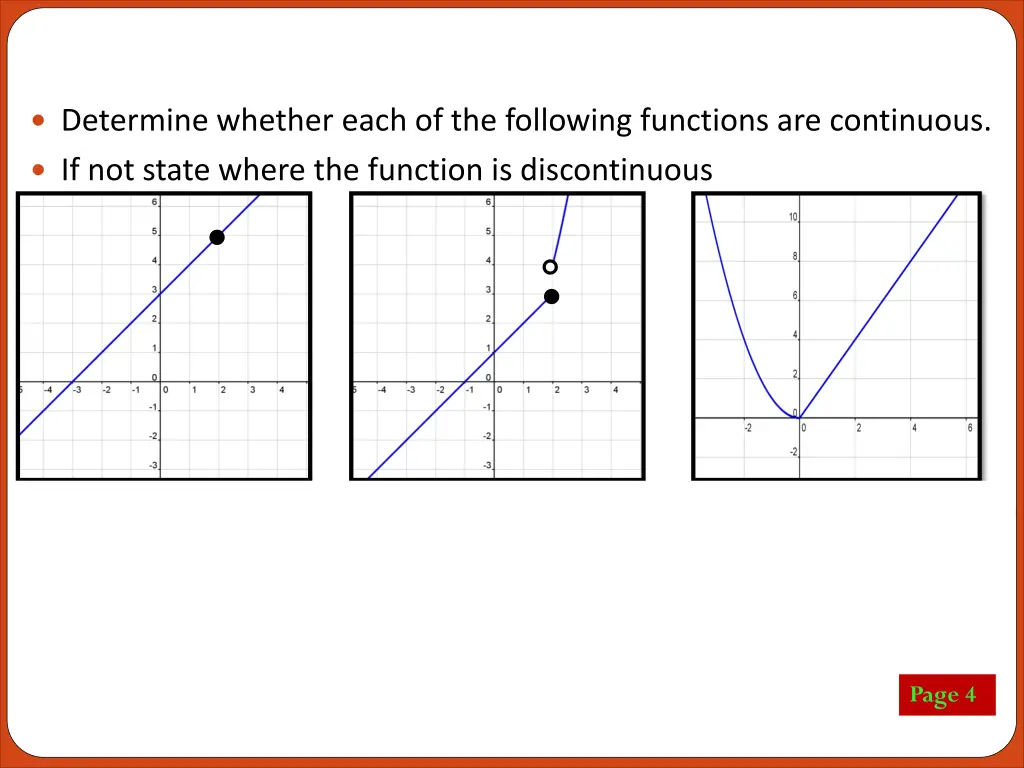 determine whether each of the following functions